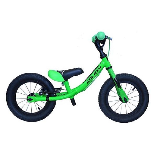 Rowerek biegowy Kosmik pompowane opony kolor zielony, hamulce